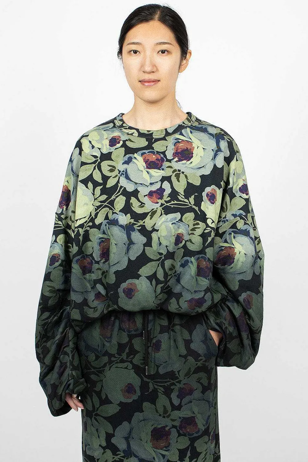 Dries Van Noten Floral Sweatshirt Dip Dye| Tops