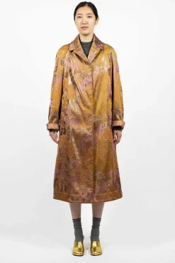 Dries Van Noten Floral Tapestry Coat Old Rose| Outerwear