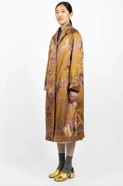 Dries Van Noten Floral Tapestry Coat Old Rose| Outerwear