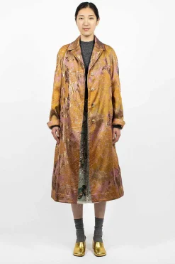 Dries Van Noten Floral Tapestry Coat Old Rose| Outerwear