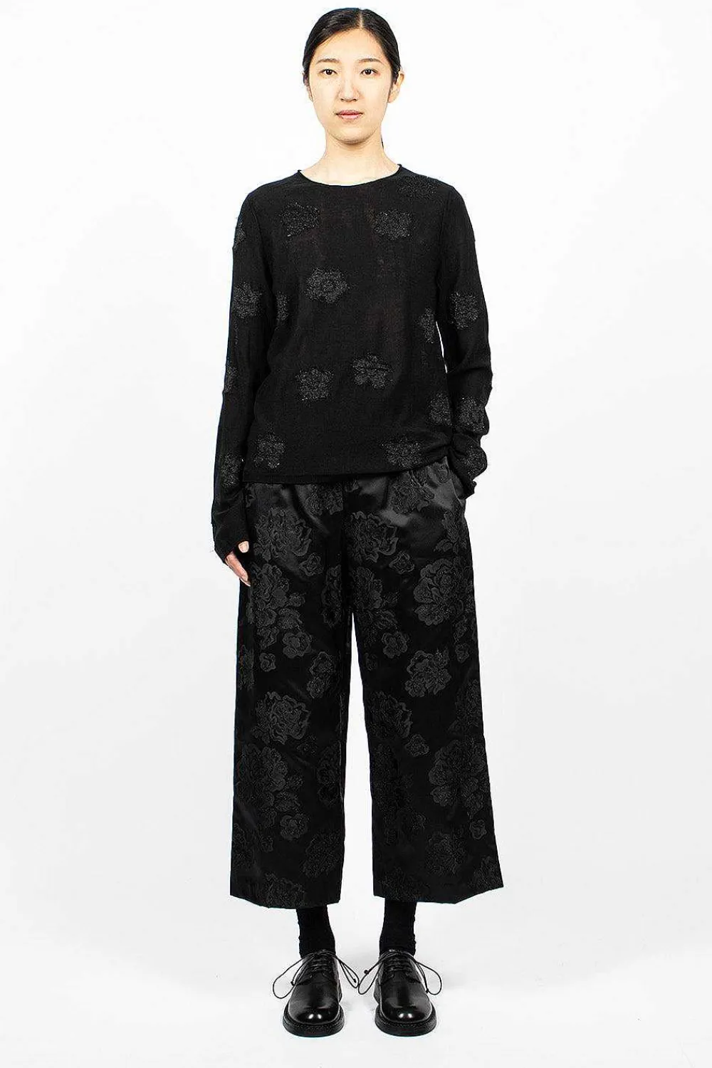 Comme Des Garçons Comme Des Garçons Floral Trouser Black| Trousers