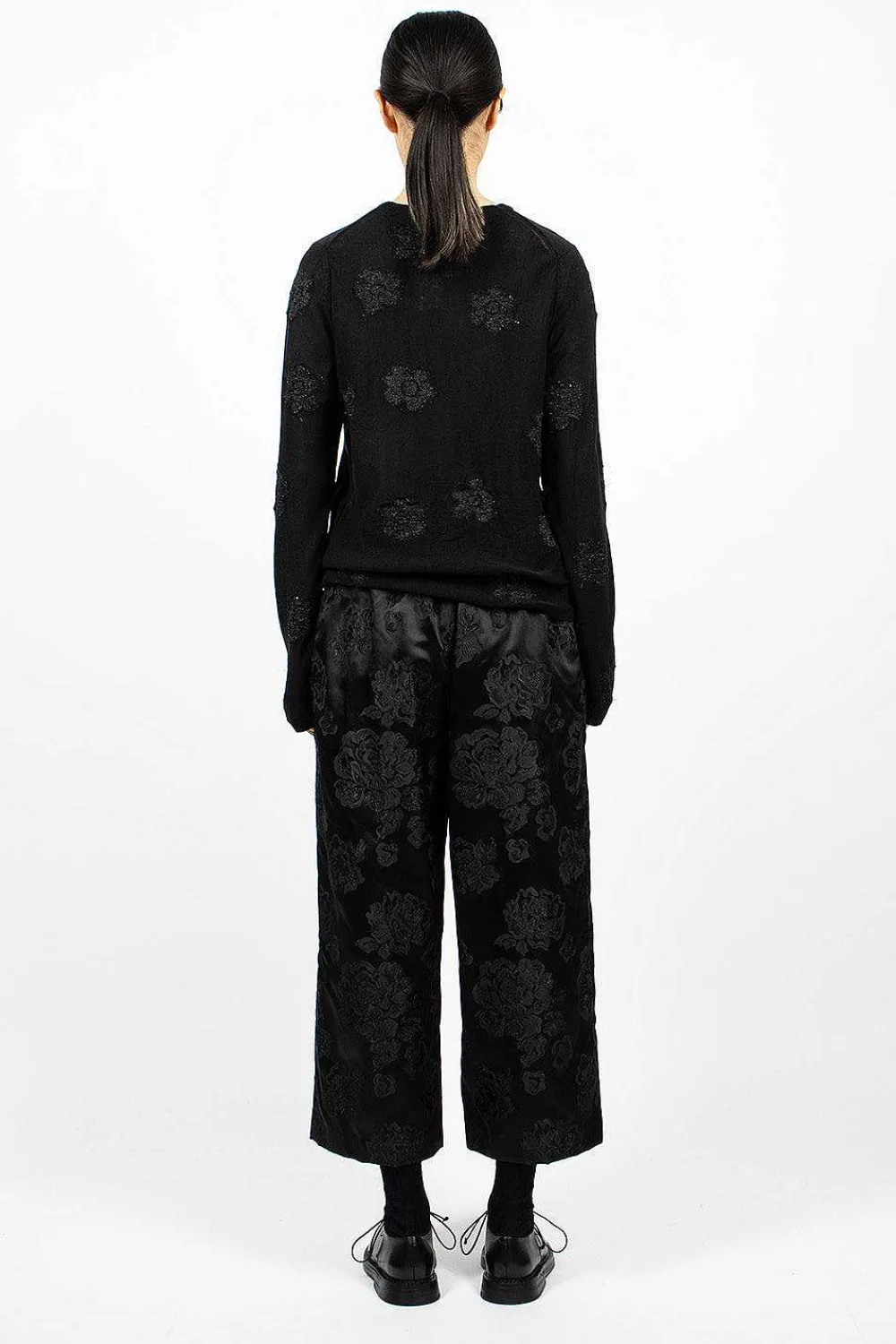 Comme Des Garçons Comme Des Garçons Floral Trouser Black| Trousers