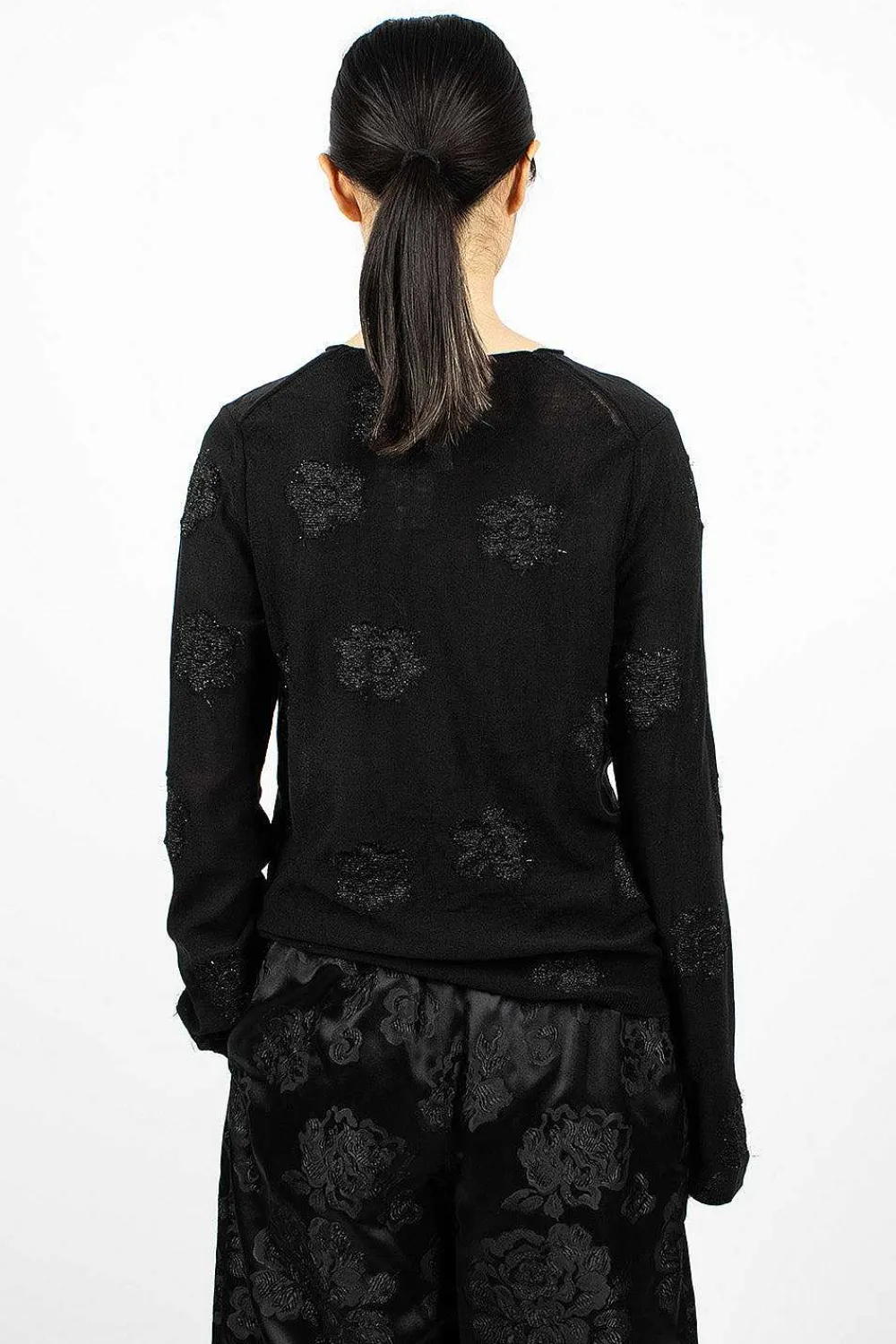 Comme Des Garçons Comme Des Garçons Flower Knit Black| Knitwear