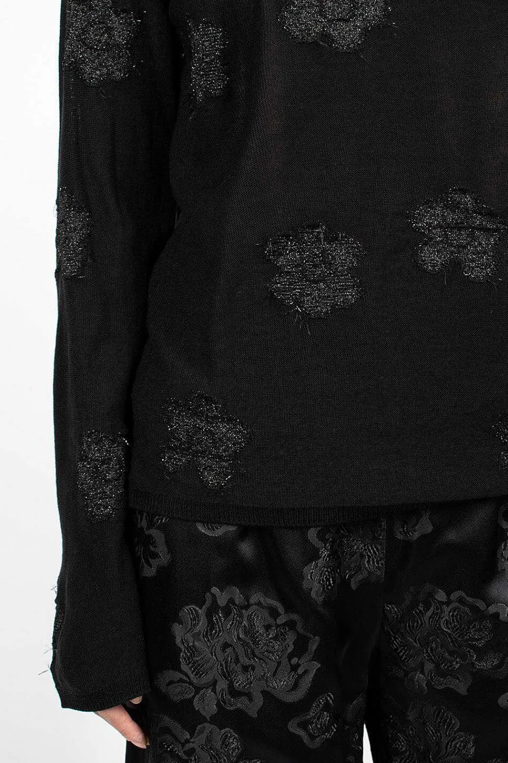 Comme Des Garçons Comme Des Garçons Flower Knit Black| Knitwear