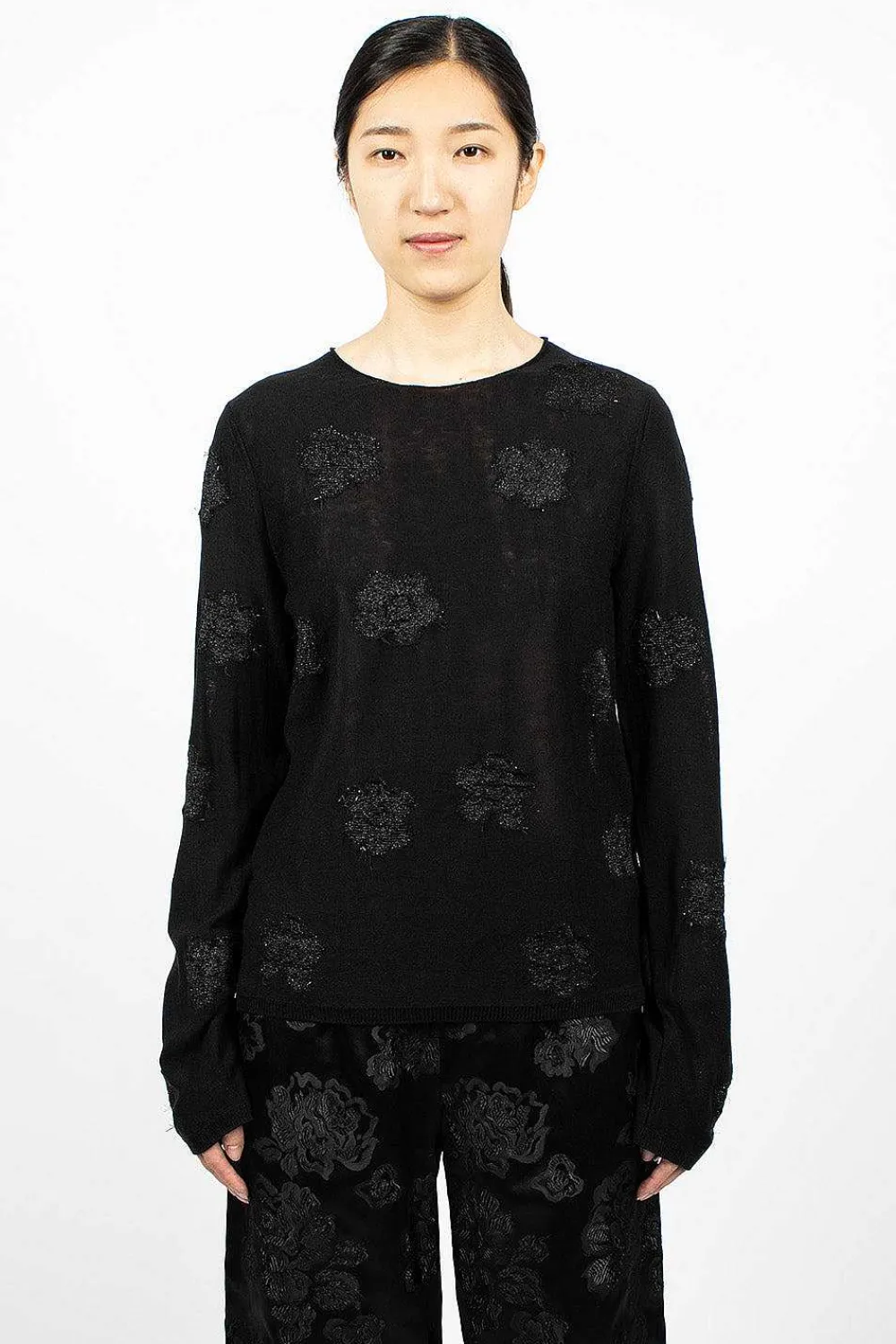 Comme Des Garçons Comme Des Garçons Flower Knit Black| Knitwear