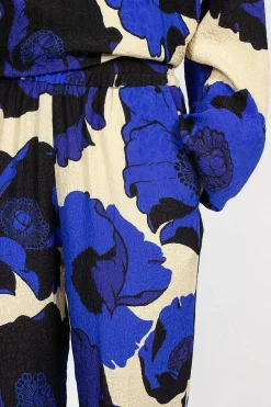 Dries Van Noten Fluid Floral Trousers Blue| Trousers