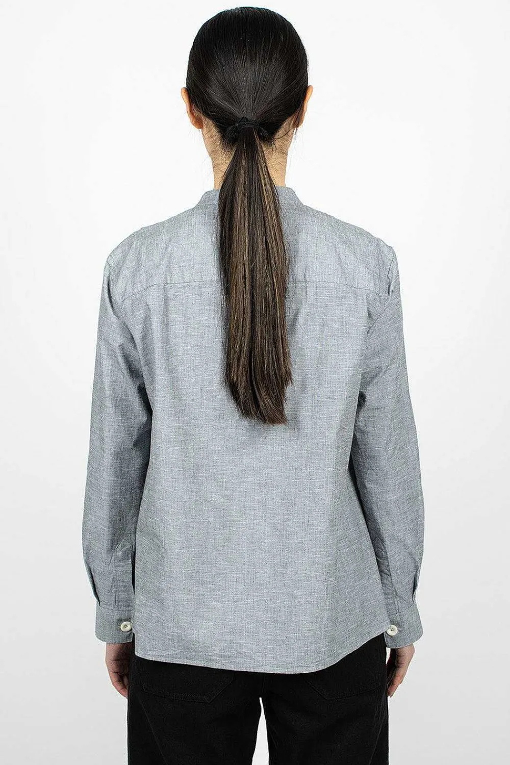 Margaret Howell Fly Placket Swing Shirt Dusty Blue| Shirts