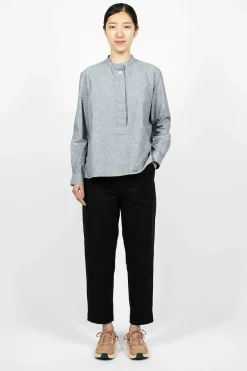 Margaret Howell Fly Placket Swing Shirt Dusty Blue| Shirts