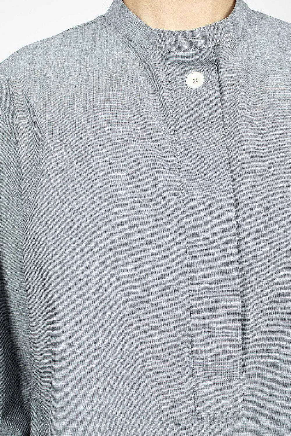 Margaret Howell Fly Placket Swing Shirt Dusty Blue| Shirts