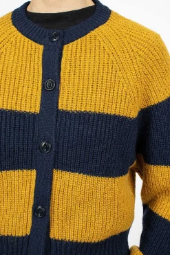 YMC Foxtail Cardigan Navy/Yellow| Outerwear