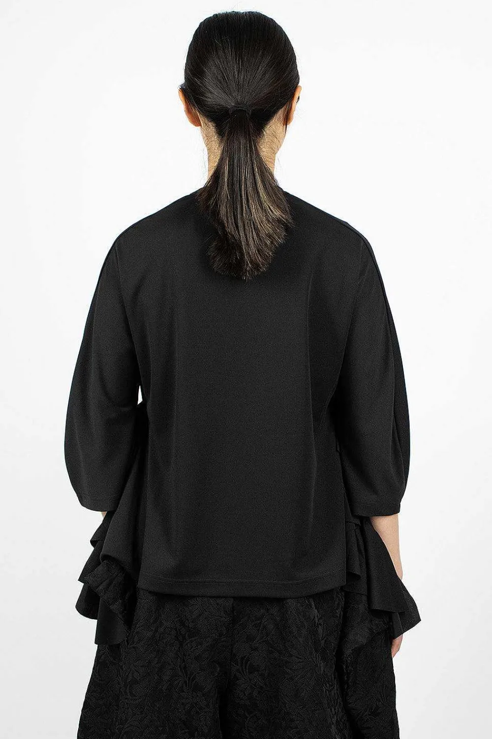 Comme Des Garçons Comme Des Garçons Frill Side T-Shirt Black| Tops