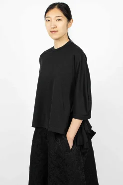 Comme Des Garçons Comme Des Garçons Frill Side T-Shirt Black| Tops
