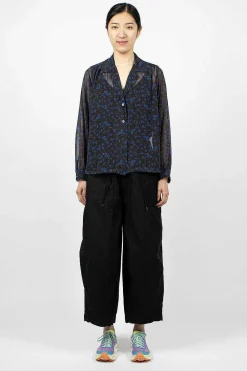 Needles Gathered Blouse Floral Black| Tops