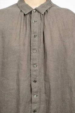 Vlas Blomme Gathered Collar Shirt Grey| Shirts