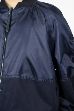 Moncler Gobie Satin Bomber Navy| Outerwear