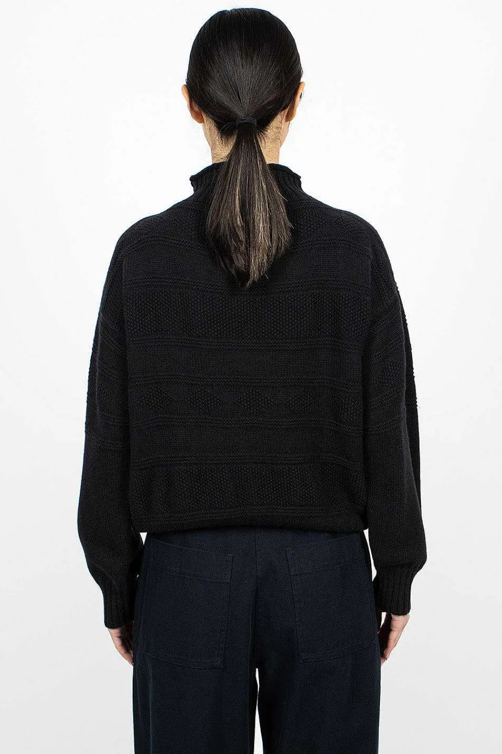 Margaret Howell Guernsey Jumper Black| Knitwear