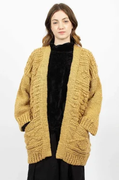 VISVIM Hand Knit Kimono Cardigan Beige| Outerwear
