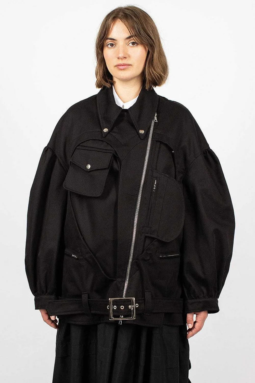 Simone Rocha Heart Biker Jacket Black| Outerwear