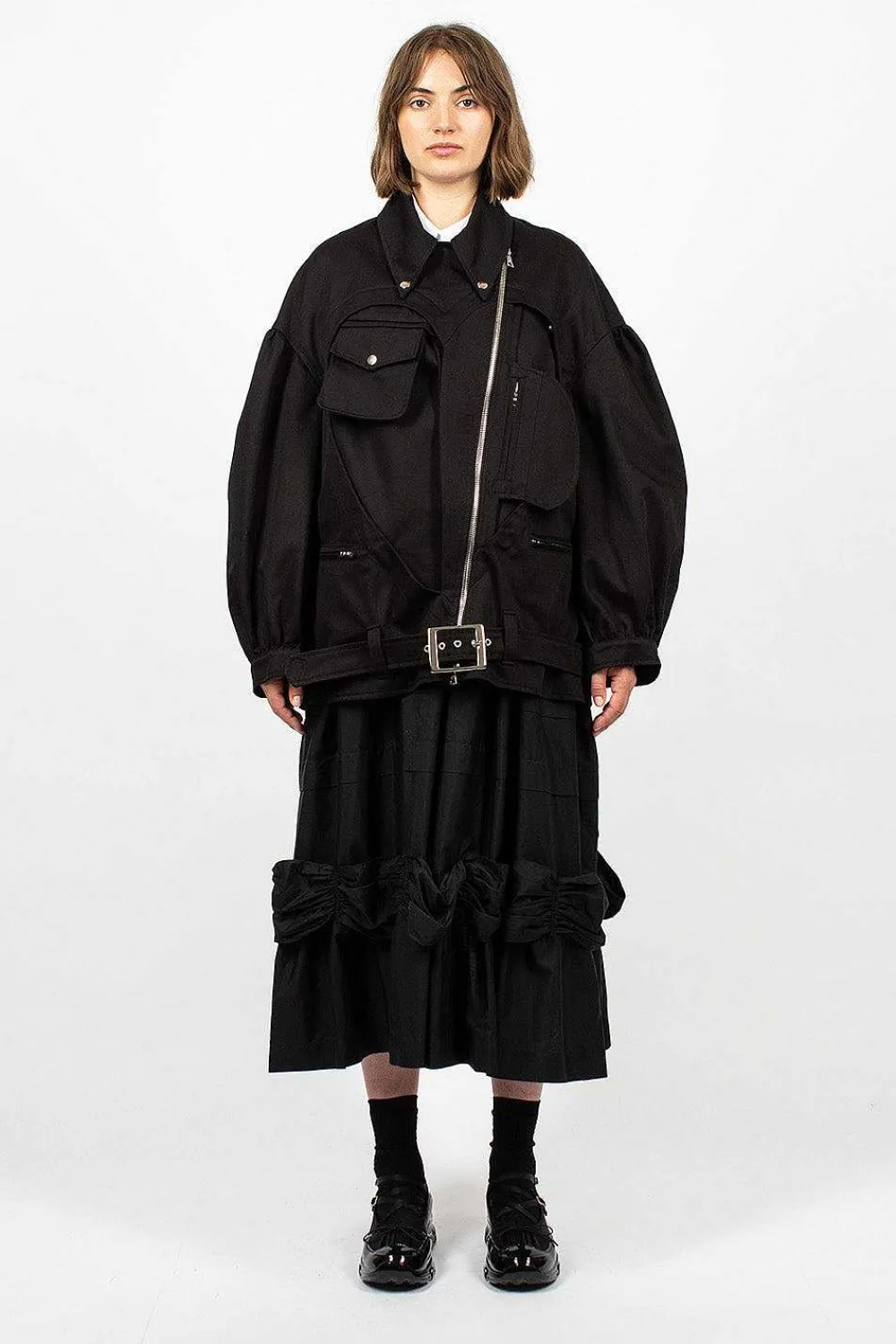 Simone Rocha Heart Biker Jacket Black| Outerwear