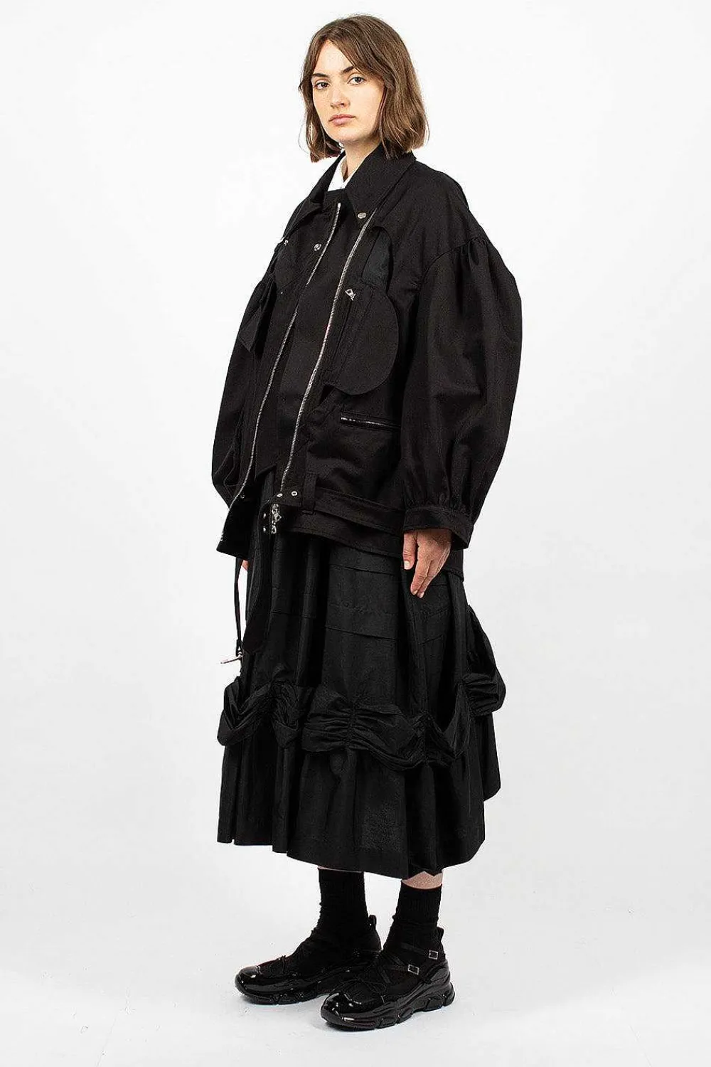 Simone Rocha Heart Biker Jacket Black| Outerwear