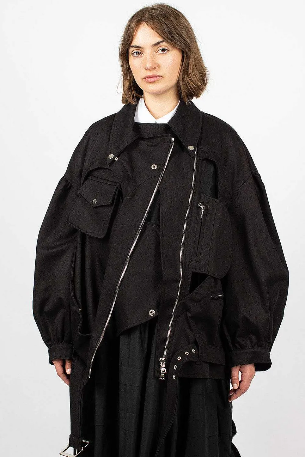 Simone Rocha Heart Biker Jacket Black| Outerwear