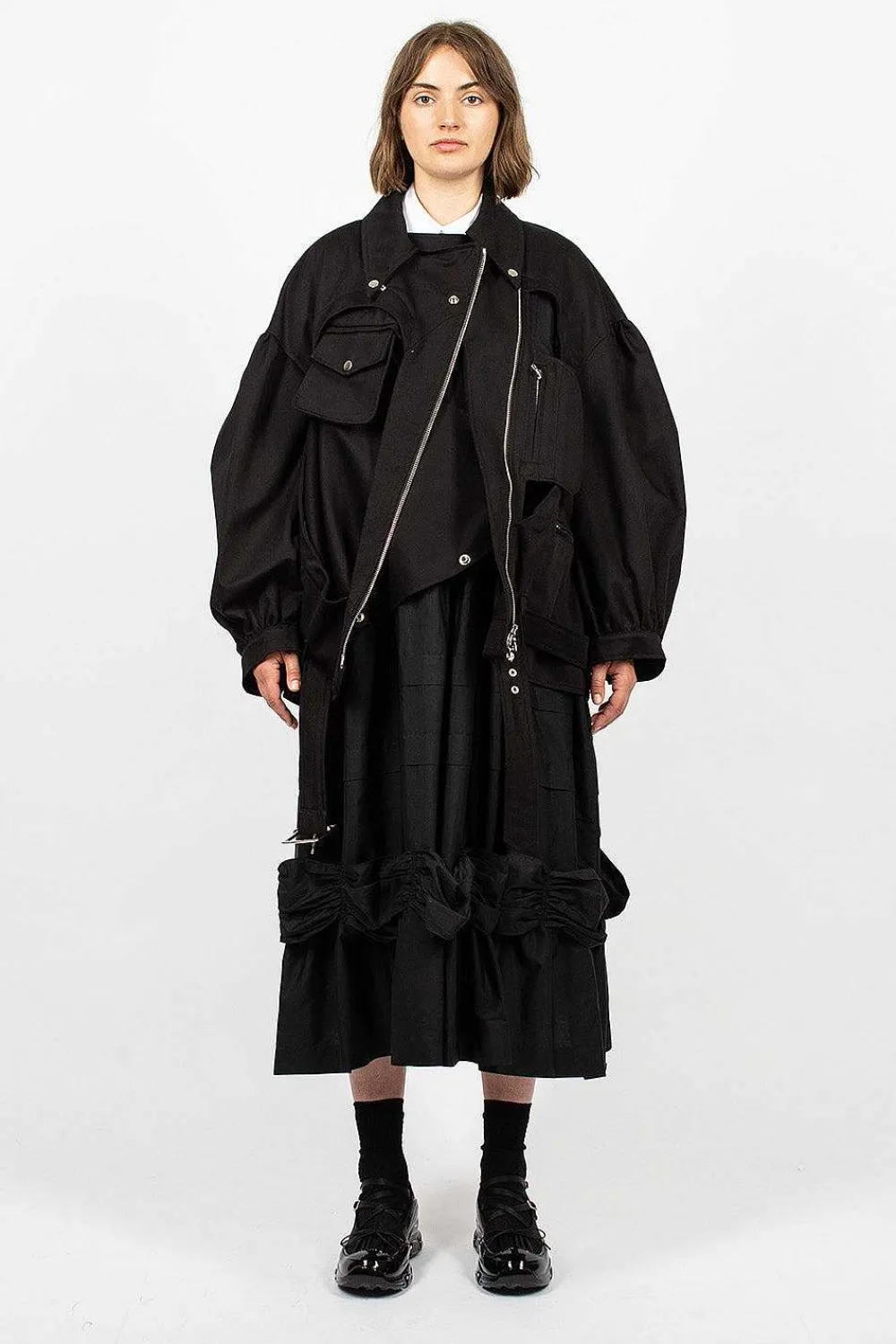 Simone Rocha Heart Biker Jacket Black| Outerwear