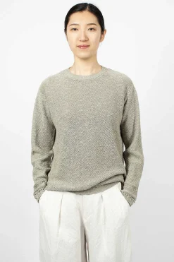 Vlas Blomme Hemp Pullover Light Green| Knitwear