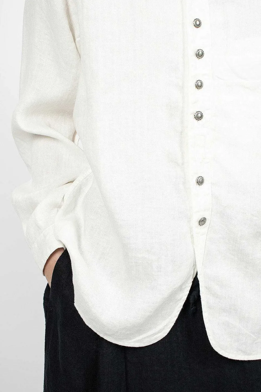 Kapital Herringbone Penny Shirt White| Shirts