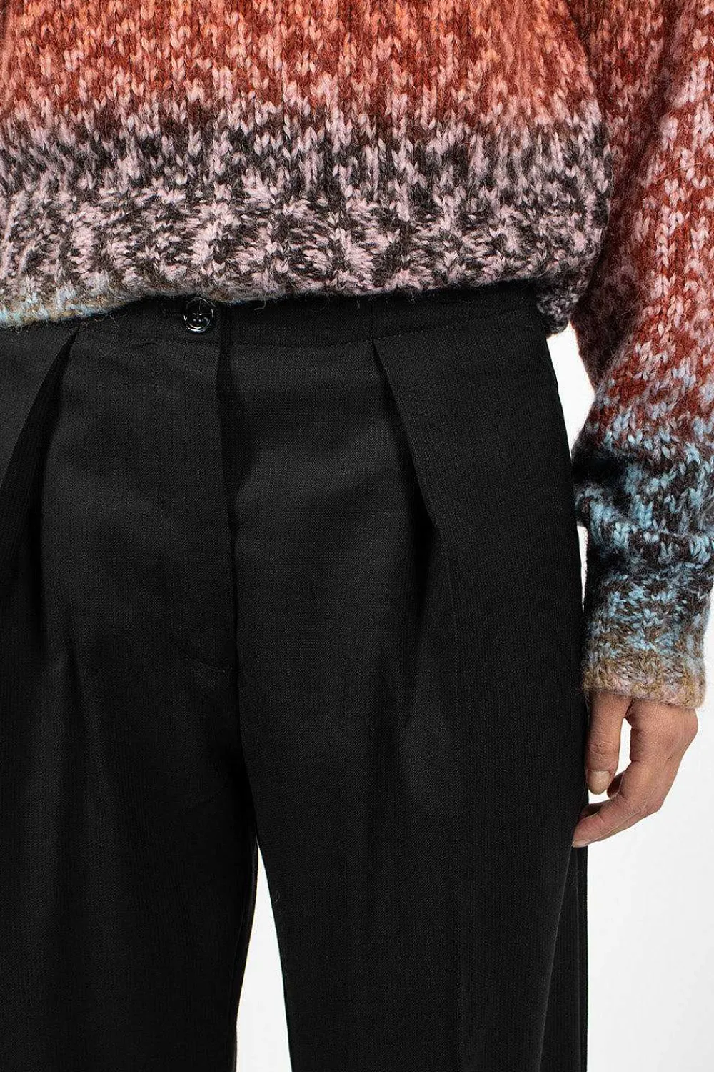 Acne Studios Herringbone Relaxed Trouser Black| Trousers