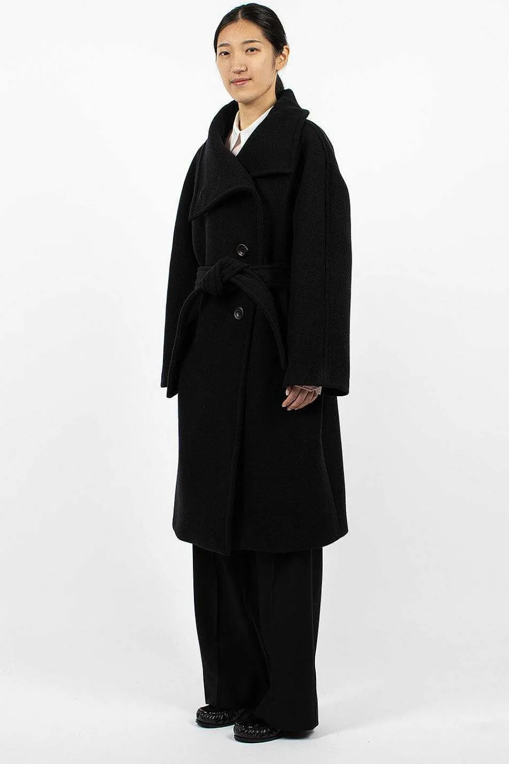 Acne Studios High Neck Coat Black| Outerwear