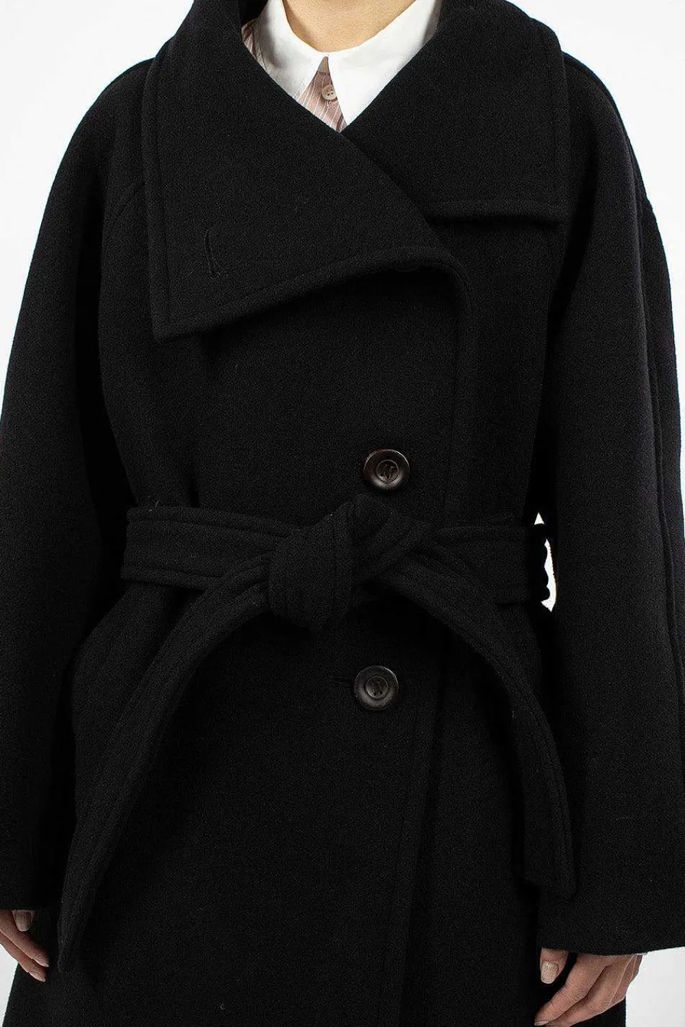 Acne Studios High Neck Coat Black| Outerwear
