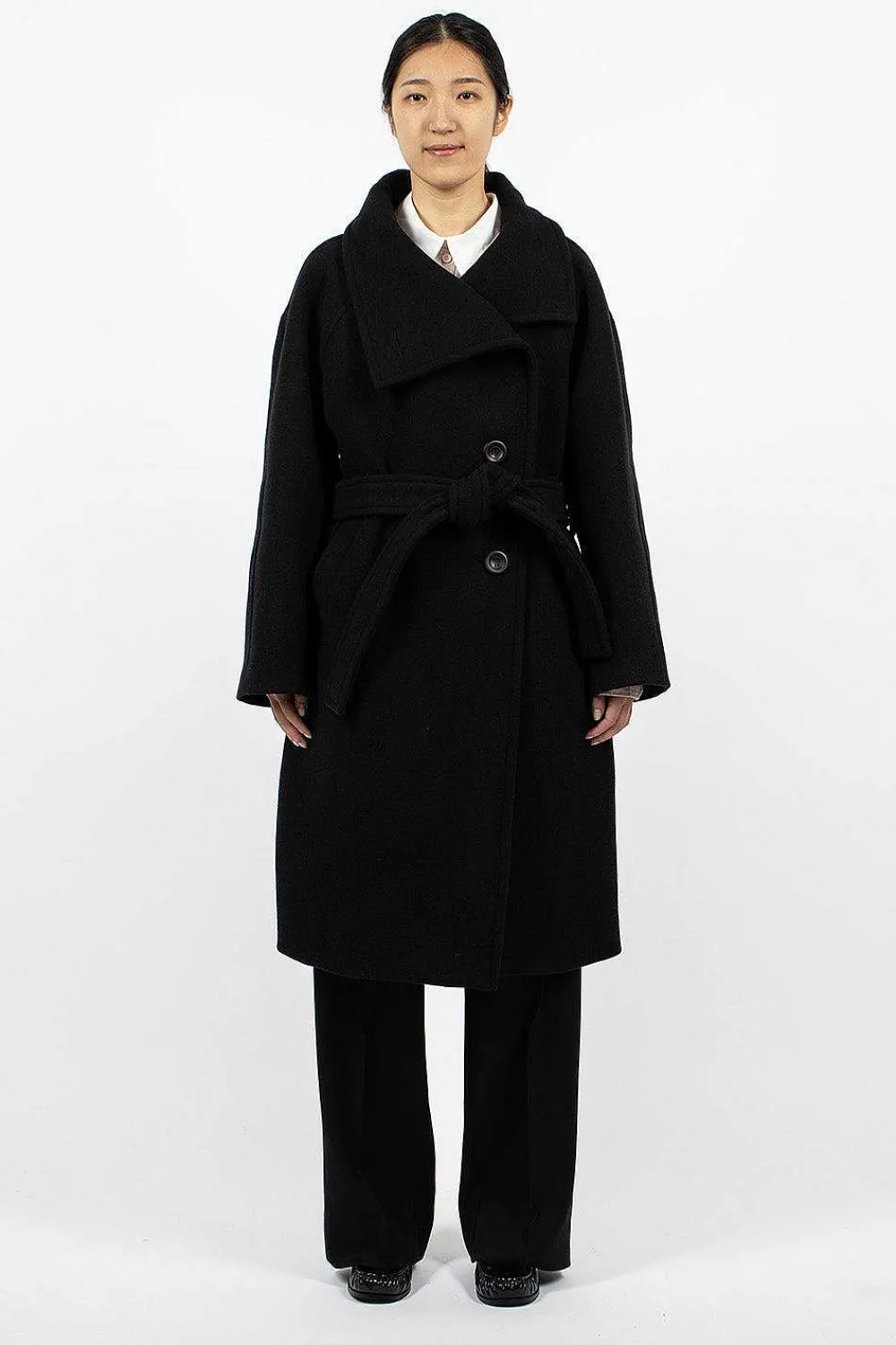 Acne Studios High Neck Coat Black| Outerwear