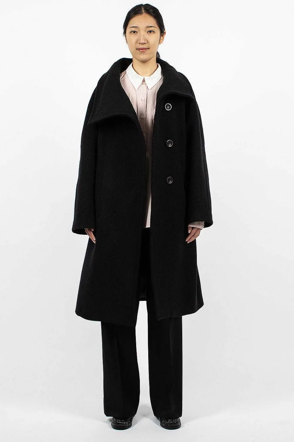 Acne Studios High Neck Coat Black| Outerwear