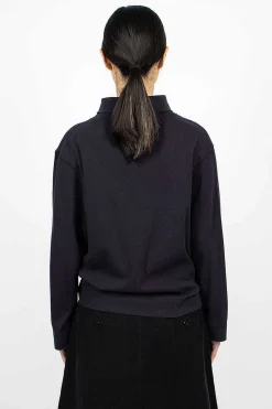 Margaret Howell High Neck Pullover Ink| Tops