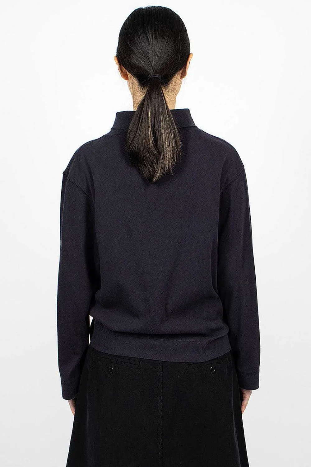 Margaret Howell High Neck Pullover Ink| Tops