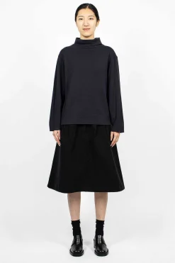 Margaret Howell High Neck Pullover Ink| Tops
