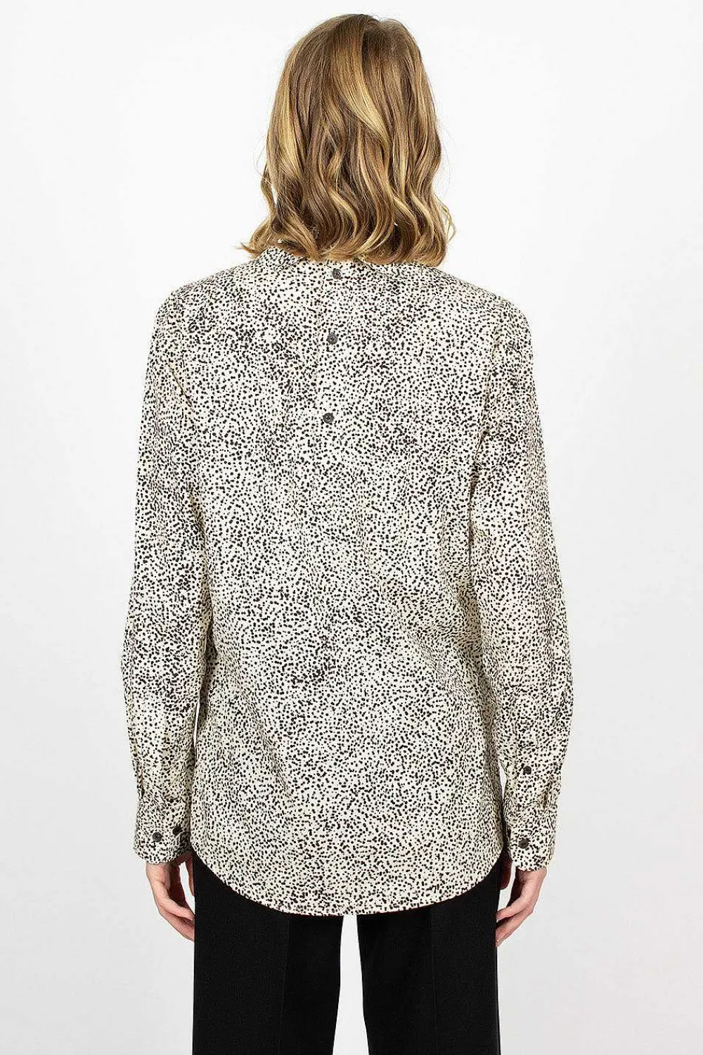 Dries Van Noten High Neck Shirt Ecru Spot| Tops