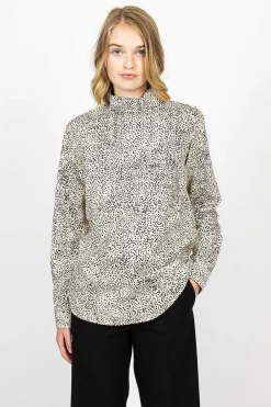 Dries Van Noten High Neck Shirt Ecru Spot| Tops