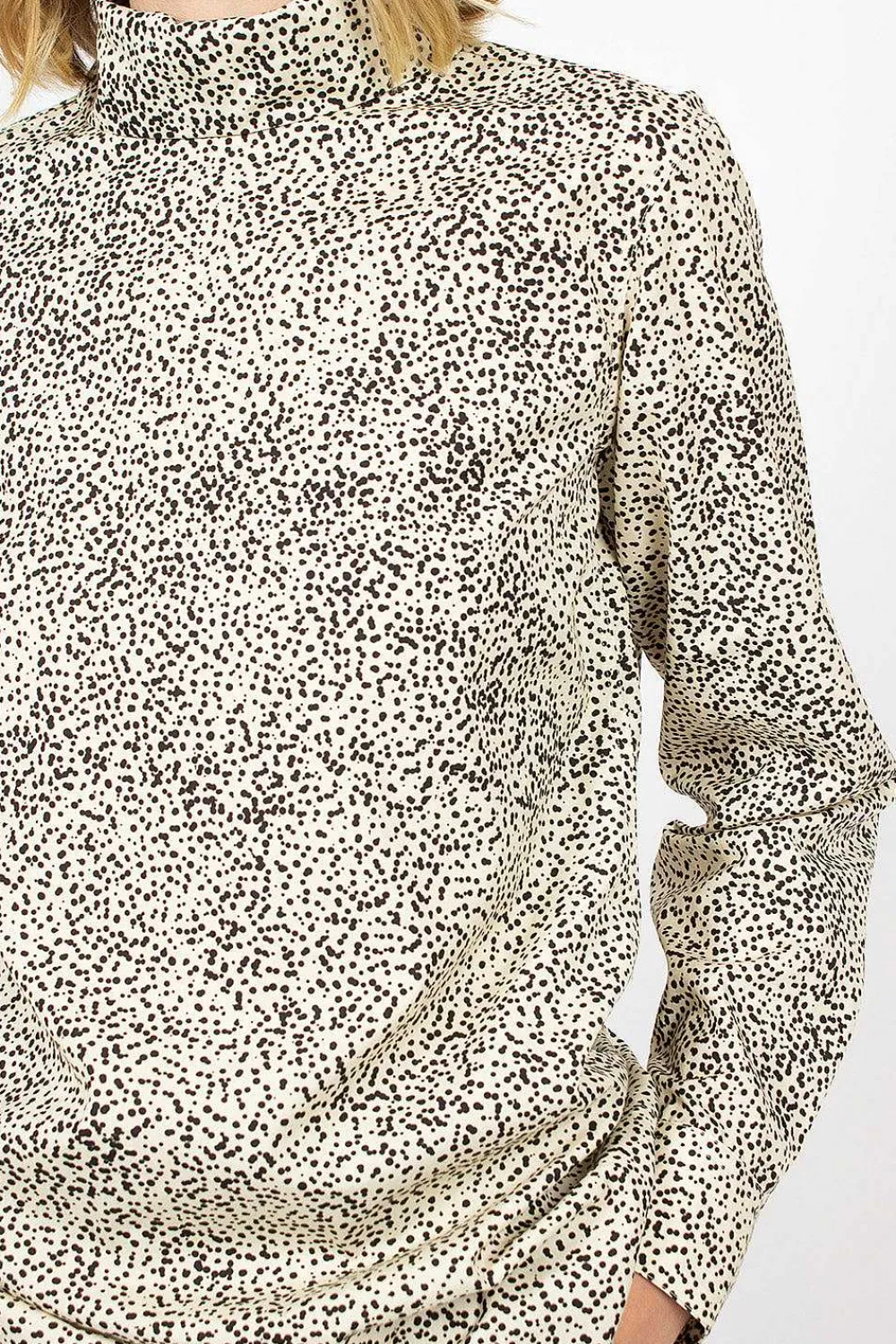 Dries Van Noten High Neck Shirt Ecru Spot| Tops