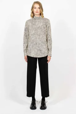 Dries Van Noten High Neck Shirt Ecru Spot| Shirts