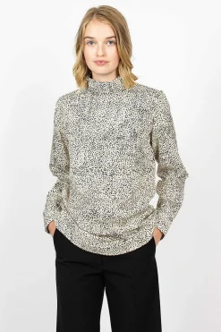 Dries Van Noten High Neck Shirt Ecru Spot| Shirts