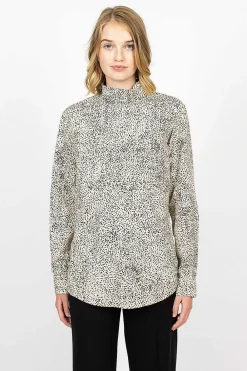 Dries Van Noten High Neck Shirt Ecru Spot| Shirts