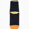 Kapital Ivy Rainbowy Happy Heel Socks Navy/Orange| Tights & Socks