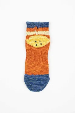 Kapital Ivy Rainbowy Happy Heel Short Socks Orange| Tights & Socks