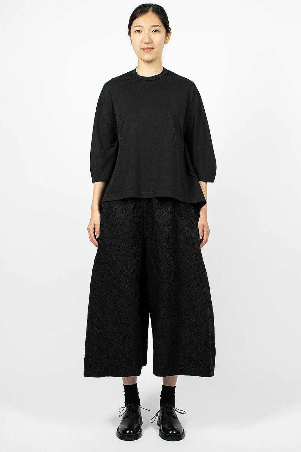 Comme Des Garçons Comme Des Garçons Jacquard Floral Trouser Black| Trousers
