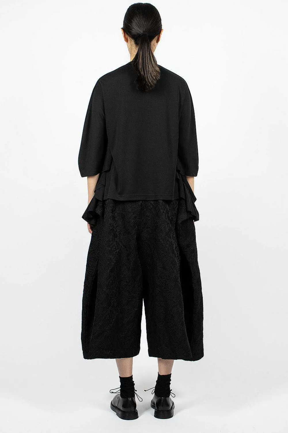 Comme Des Garçons Comme Des Garçons Jacquard Floral Trouser Black| Trousers