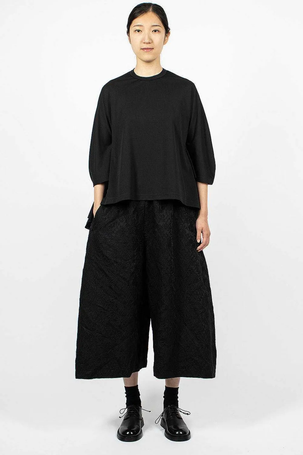 Comme Des Garçons Comme Des Garçons Jacquard Floral Trouser Black| Trousers