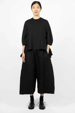 Comme Des Garçons Comme Des Garçons Jacquard Floral Trouser Black| Trousers
