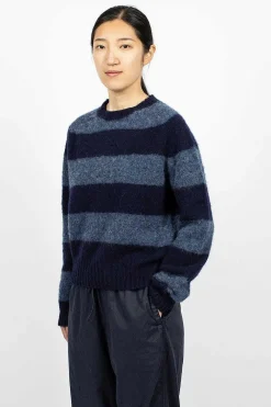 YMC Jets Sweater Navy/Blue| Knitwear