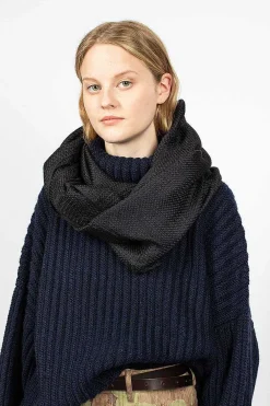 VISVIM Khata Silk/Cashmere Cowl Black| Scarves & Gloves